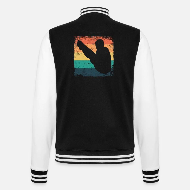 Turmspringen Kunstspringen Synchronspringen - College-Sweatjacke - Schwarz/Weiß