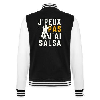 Ich kann keine Salsa - College-Sweatjacke - Schwarz/Weiß - Hinten - Marisol (170cm)