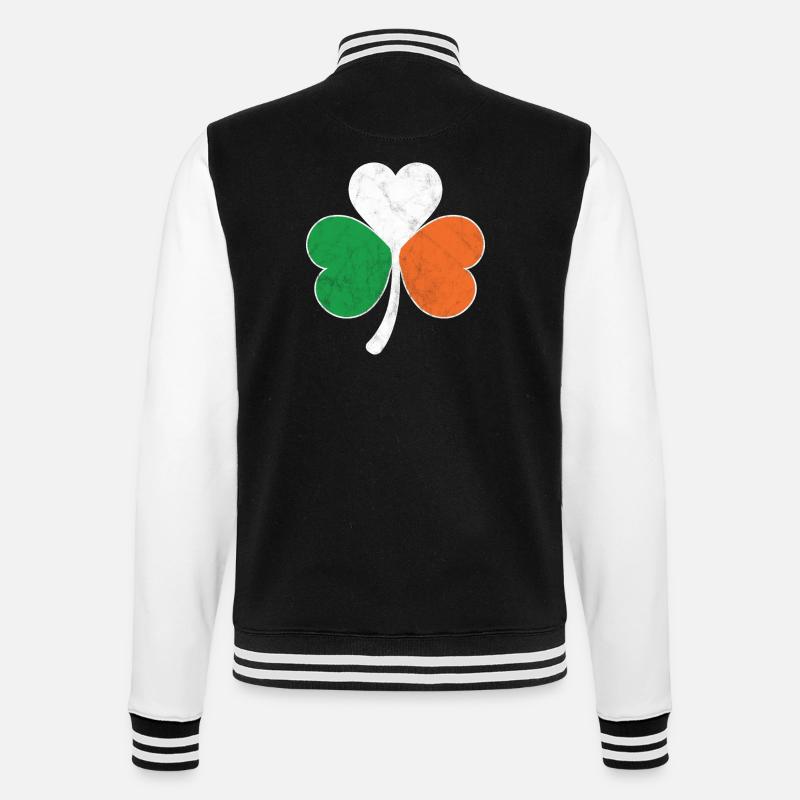 Trèfle du drapeau irlandais - Veste Teddy - noir/blanc