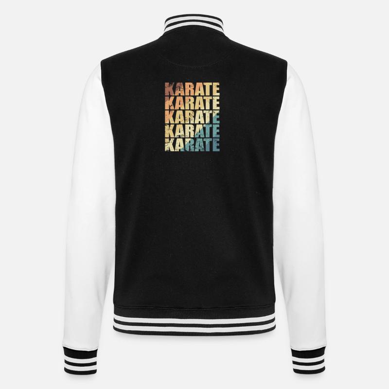 Karate Training Martial Arts - College Sweat Jacket - black/white