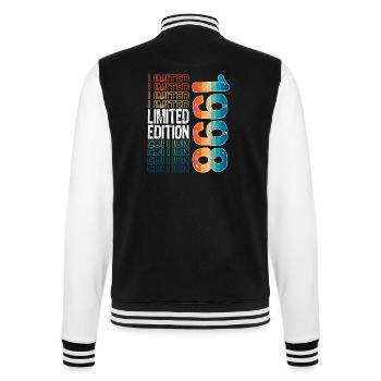 Limited Edition Since 1998 Birthday Vintage 1998 - College Sweat Jacket - black/white - Back - Marisol (170cm)