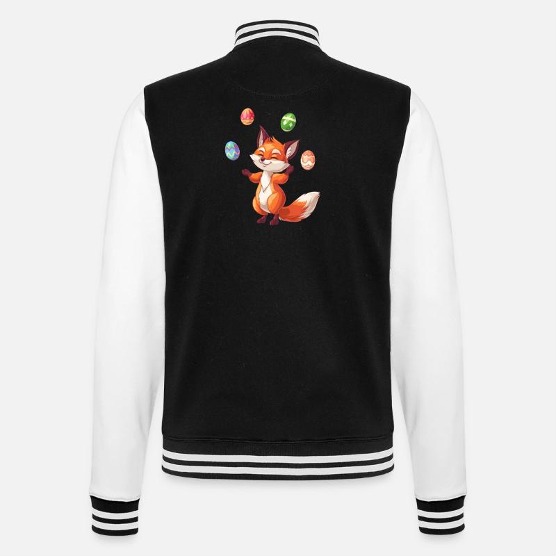 Oster Rotfuchs Jongliert Eier - College-Sweatjacke - Schwarz/Weiß