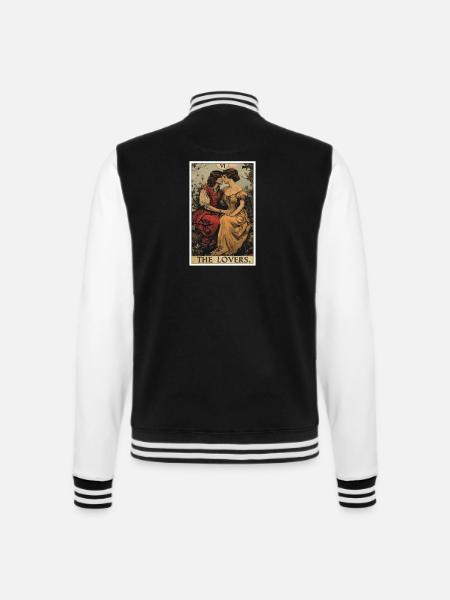 Tarotkarten Tarotkarte The Lovers Die Liebenden - College-Sweatjacke - Schwarz/Weiß