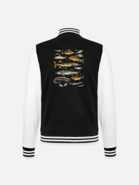 T-Shirt für Angler.Fishing Geschenkidee - College-Sweatjacke - Schwarz/Weiß