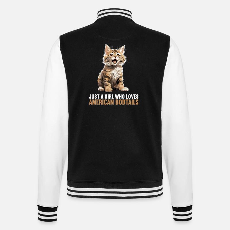 Cat Cats American Bobtail - College Sweat Jacket - black/white
