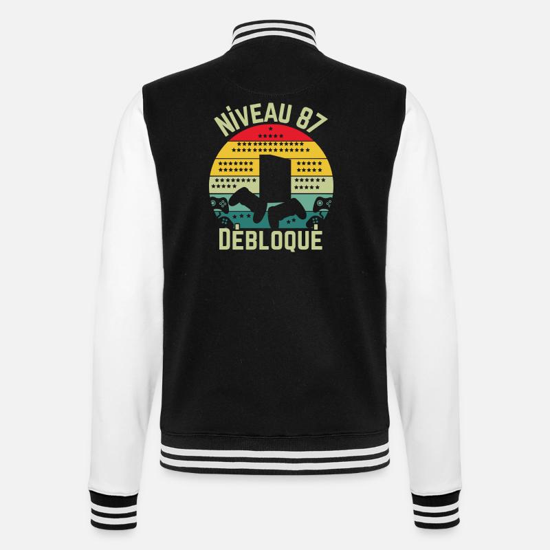 Level 87 Unlocked - College Sweat Jacket - black/white