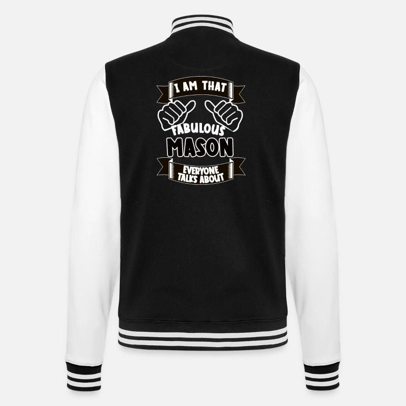 Mason Funny Saying Gift - College Sweat Jacket - black/white