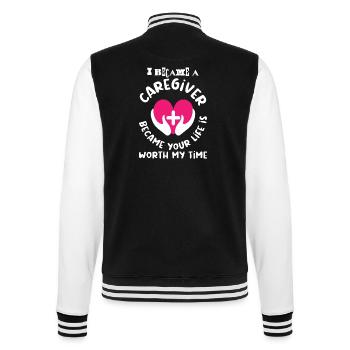 I Became A Caregiver Because Funny Nurse Caregive - Veste Teddy - noir/blanc - Dos - Marisol (170cm)