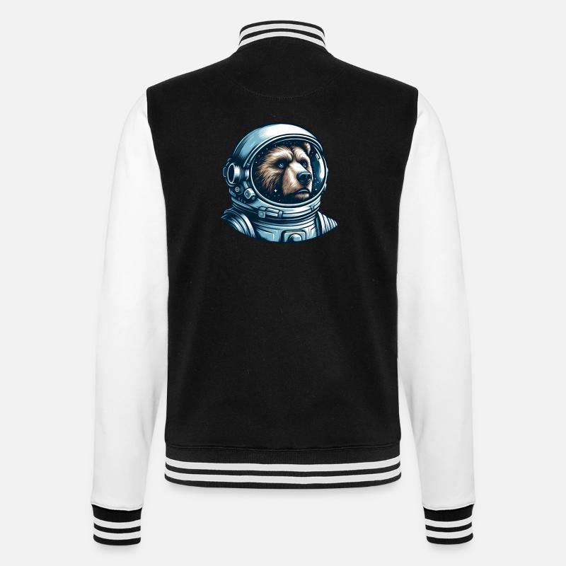 Ours pensif dans l’espace - Veste Teddy - noir/blanc