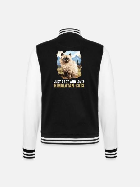 Himalaya kat Colourpoint Katze - College sweatjakke - sort/hvid