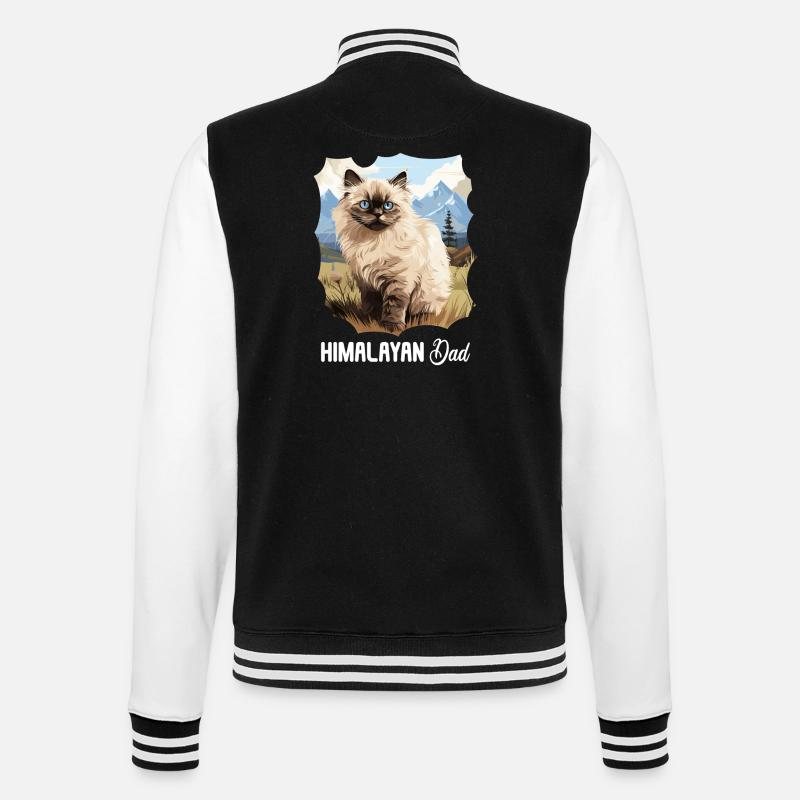 Himalayan Cat Colourpoint Katze - College Sweat Jacket - black/white
