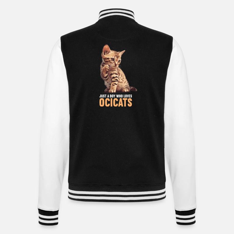 Ocicat Chaton Ocicat Chat - Veste Teddy - noir/blanc