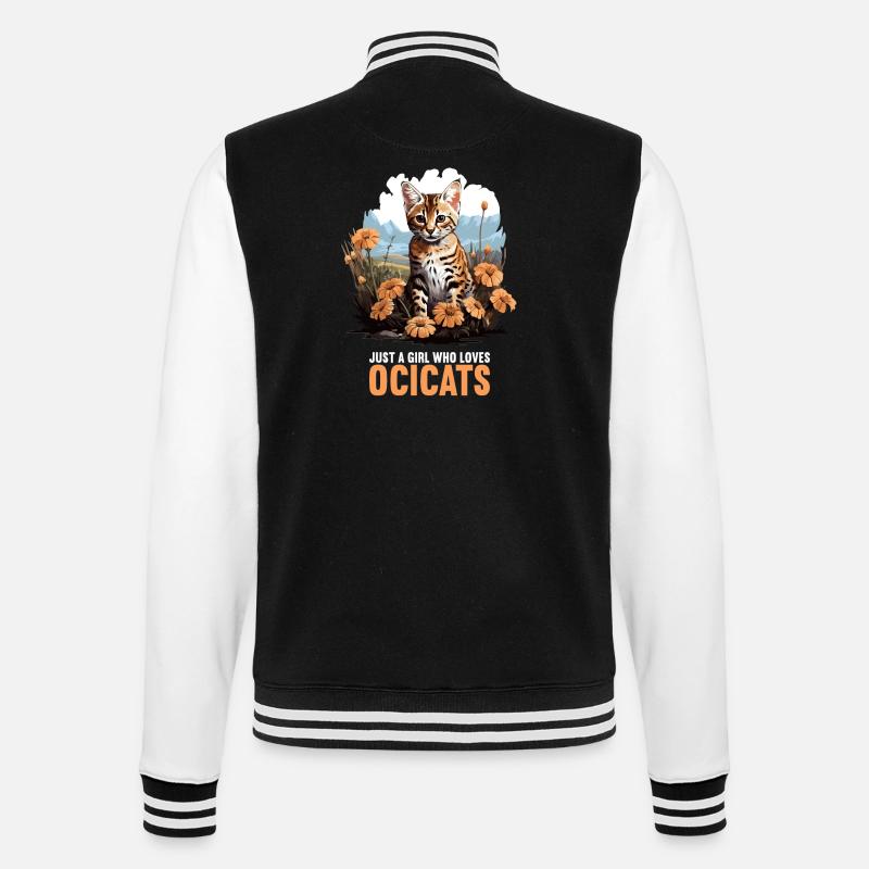 Ocicat Kitten Ocicat Cat - College Sweat Jacket - black/white