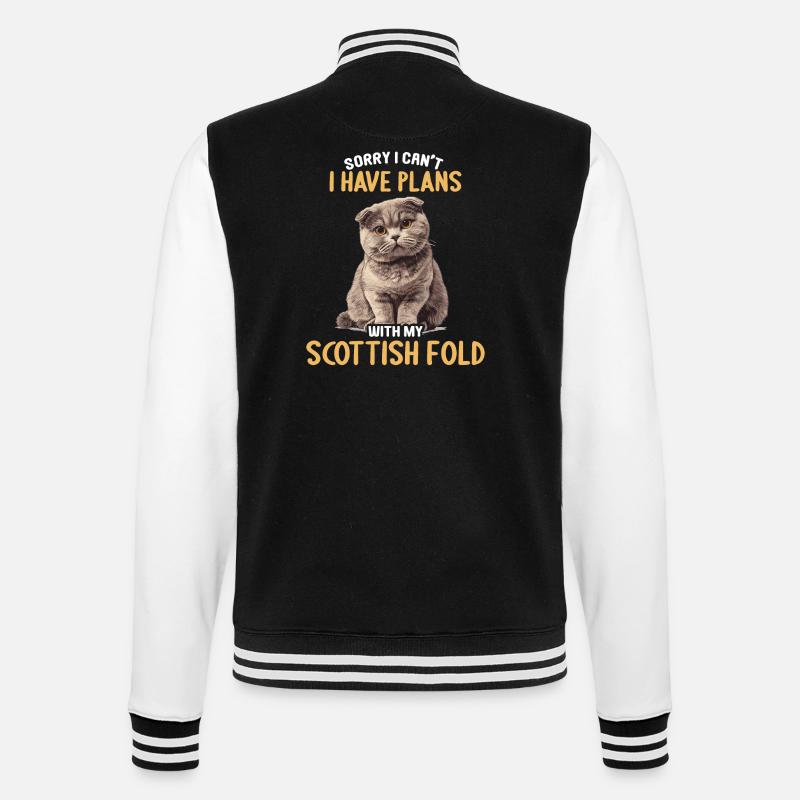 Scottish Fold Kätzchen Scottish Fold Katze - College-Sweatjacke - Schwarz/Weiß