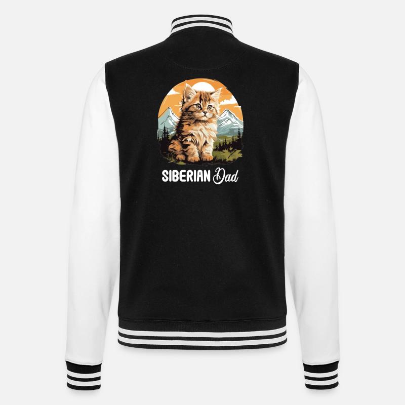 Chat Sibérien Sibirische Katze - Veste Teddy - noir/blanc