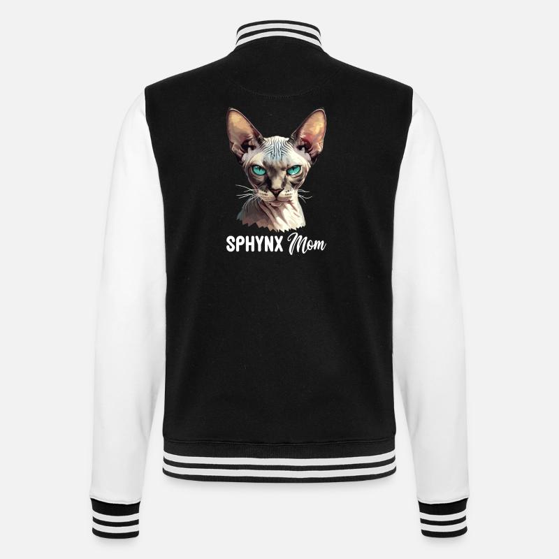 Sphynx Kätzchen Sphynx Katze - College-Sweatjacke - Schwarz/Weiß