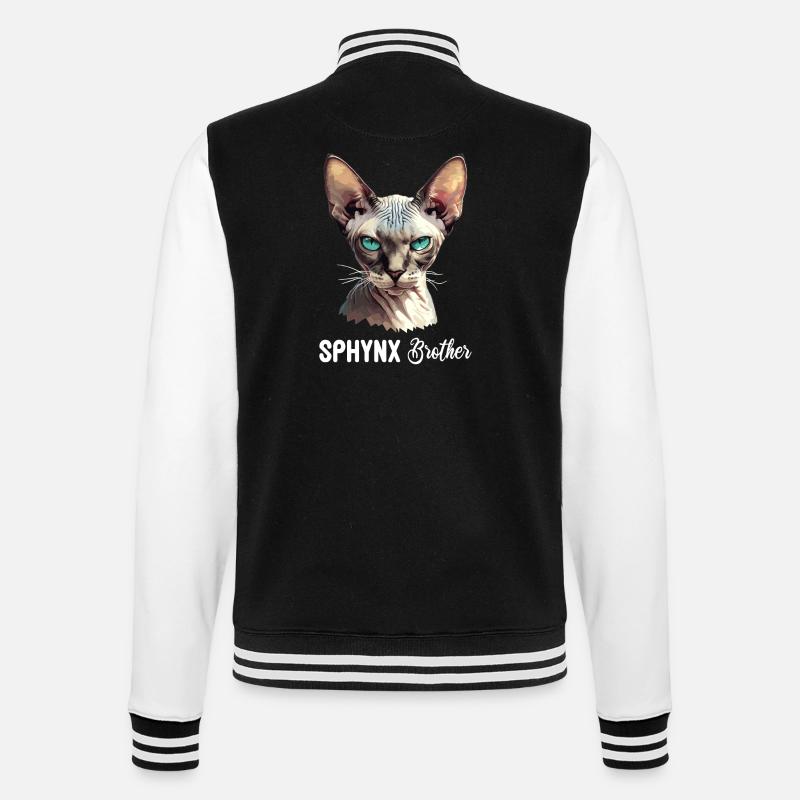 Sphynx Kitten Sphynx Cat - College Sweat Jacket - black/white