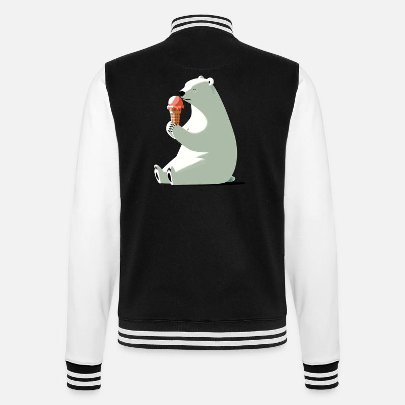 Eisbär mit Eis - College-Sweatjacke - Schwarz/Weiß