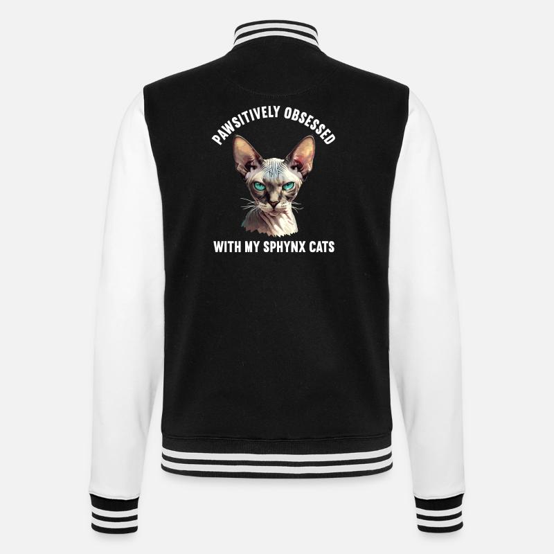 Sphynx Kätzchen Sphynx Katze - College-Sweatjacke - Schwarz/Weiß