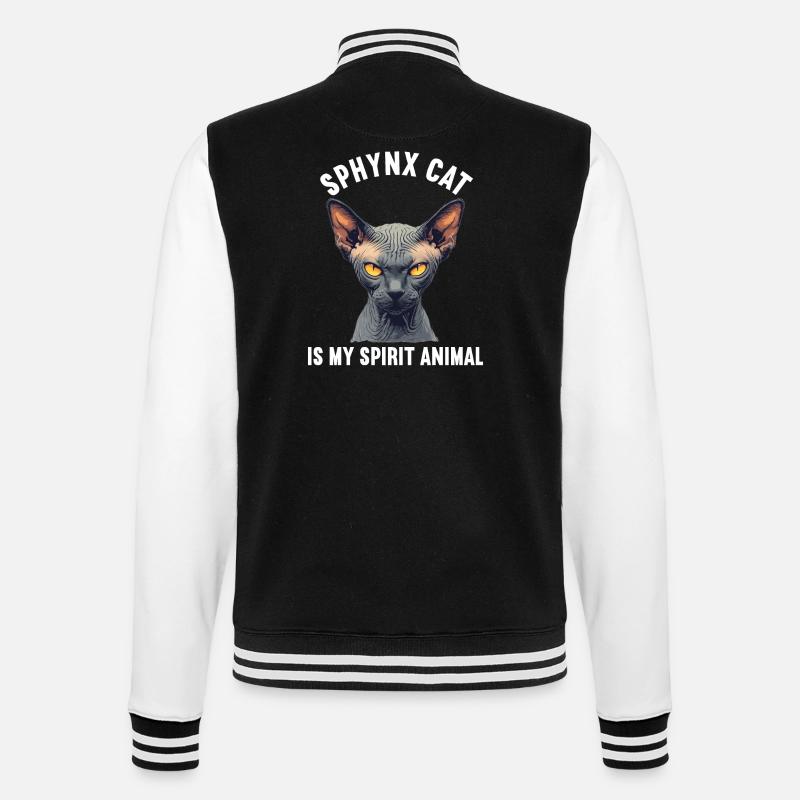 Sphynx Kätzchen Sphynx Katze - College-Sweatjacke - Schwarz/Weiß