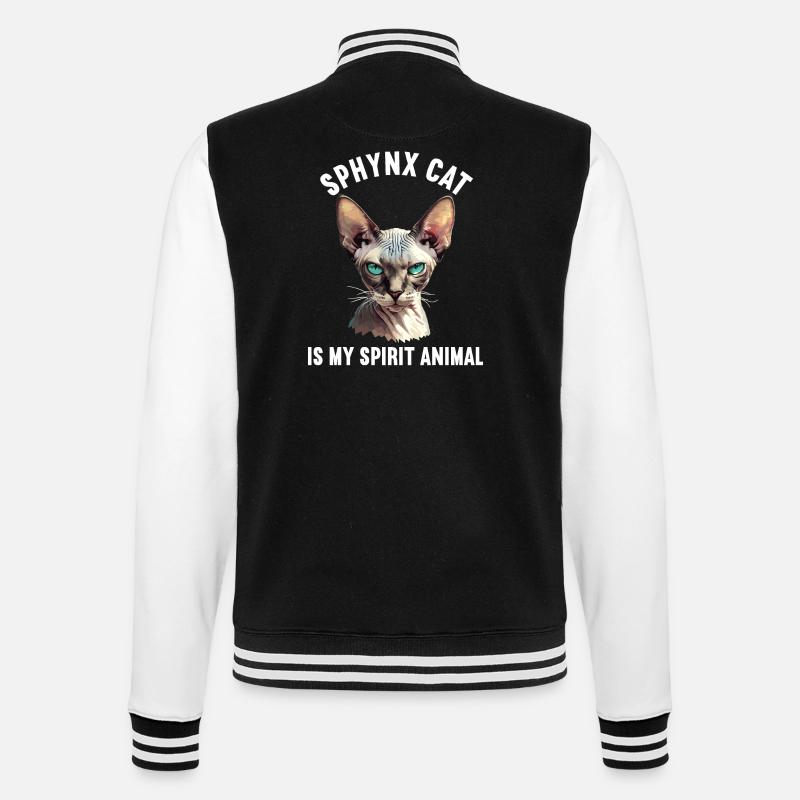 Sphynx Kätzchen Sphynx Katze - College-Sweatjacke - Schwarz/Weiß