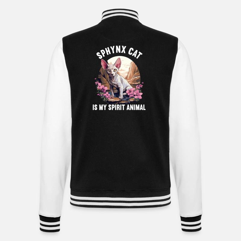 Sphynx Kätzchen Sphynx Katze - College-Sweatjacke - Schwarz/Weiß