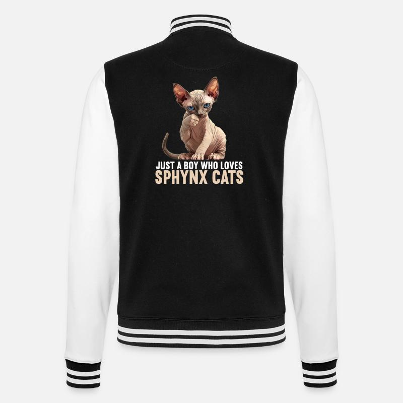 Sphynx Kätzchen Sphynx Katze - College-Sweatjacke - Schwarz/Weiß