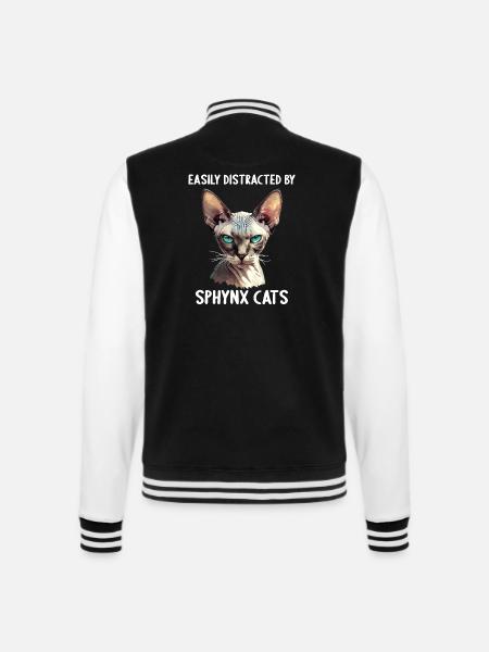Sphynx Kitten Sphynx Cat - College Sweat Jacket - black/white