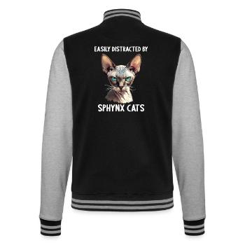 Sphynx Kätzchen Sphynx Katze - College-Sweatjacke - Schwarz/Grau meliert - Hinten - Marisol (170cm)