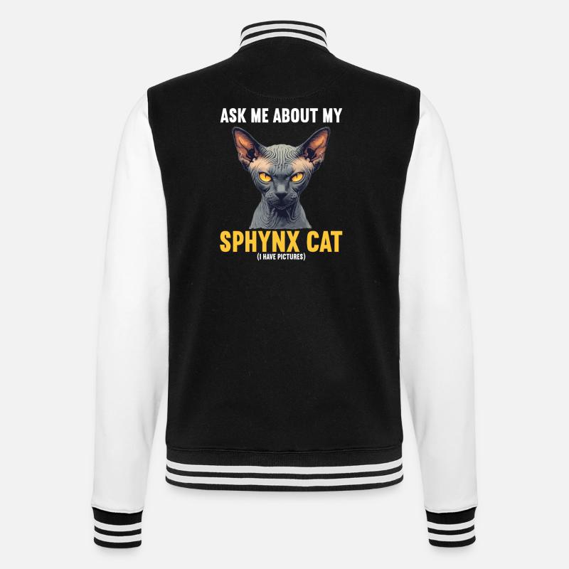 Sphynx Kätzchen Sphynx Katze - College-Sweatjacke - Schwarz/Weiß