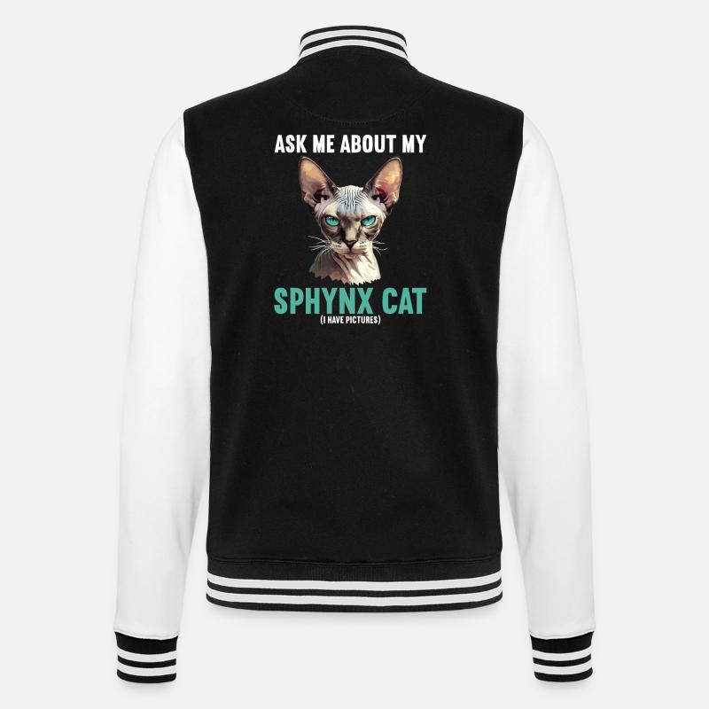 Sphynx Kätzchen Sphynx Katze - College-Sweatjacke - Schwarz/Weiß