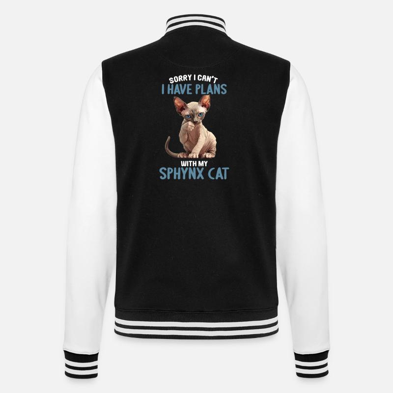 Sphynx Kätzchen Sphynx Katze - College-Sweatjacke - Schwarz/Weiß