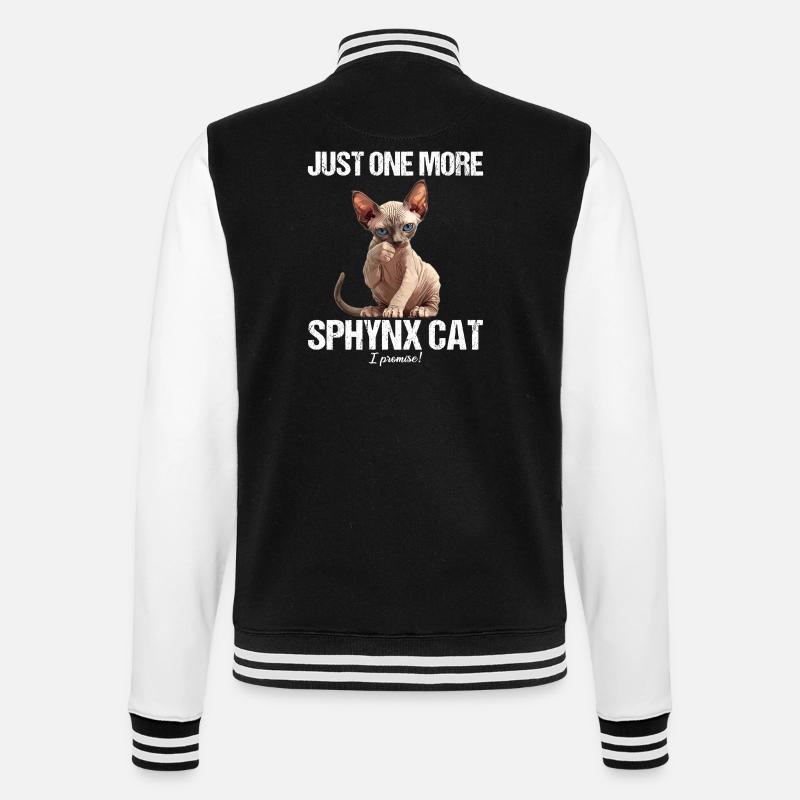 Sphynx Kitten Sphynx Cat - College Sweat Jacket - black/white