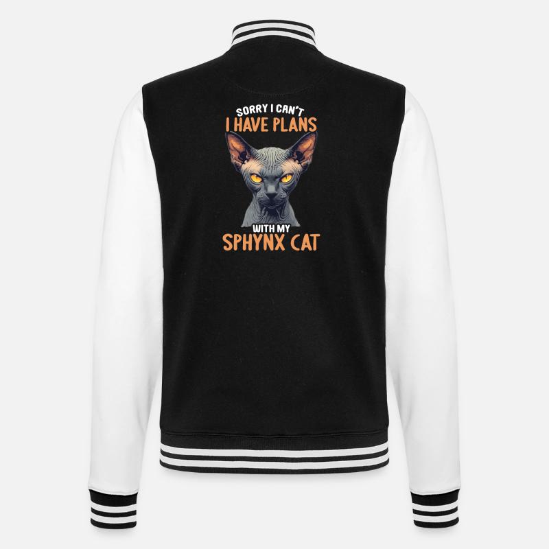 Sphynx Kitten Sphynx Cat - College Sweat Jacket - black/white