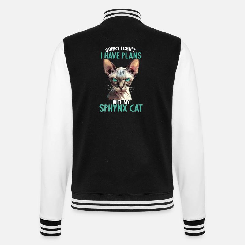Sphynx Kätzchen Sphynx Katze - College-Sweatjacke - Schwarz/Weiß