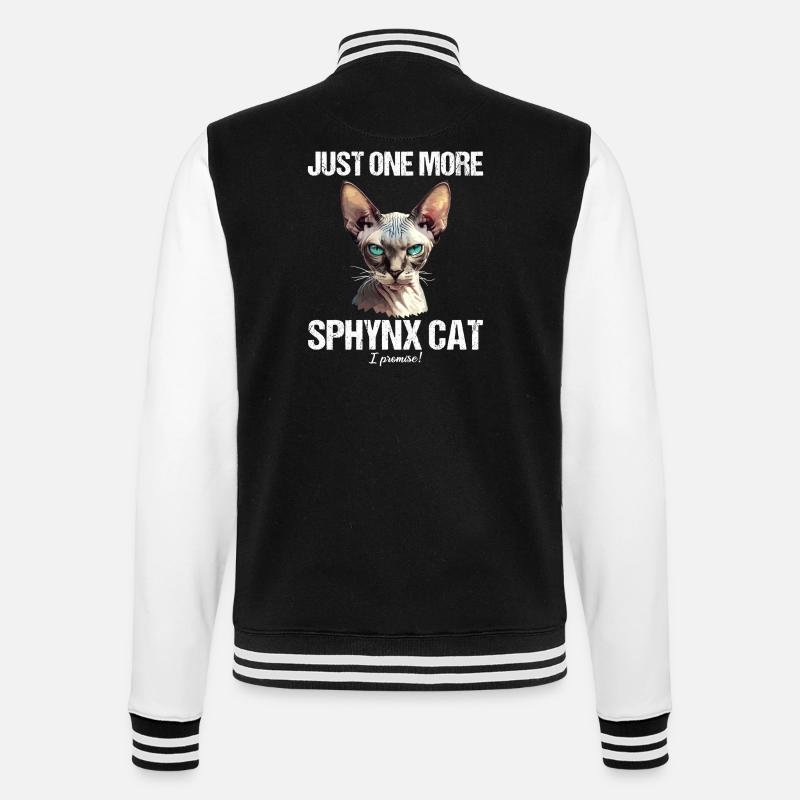 Sphynx Kätzchen Sphynx Katze - College-Sweatjacke - Schwarz/Weiß