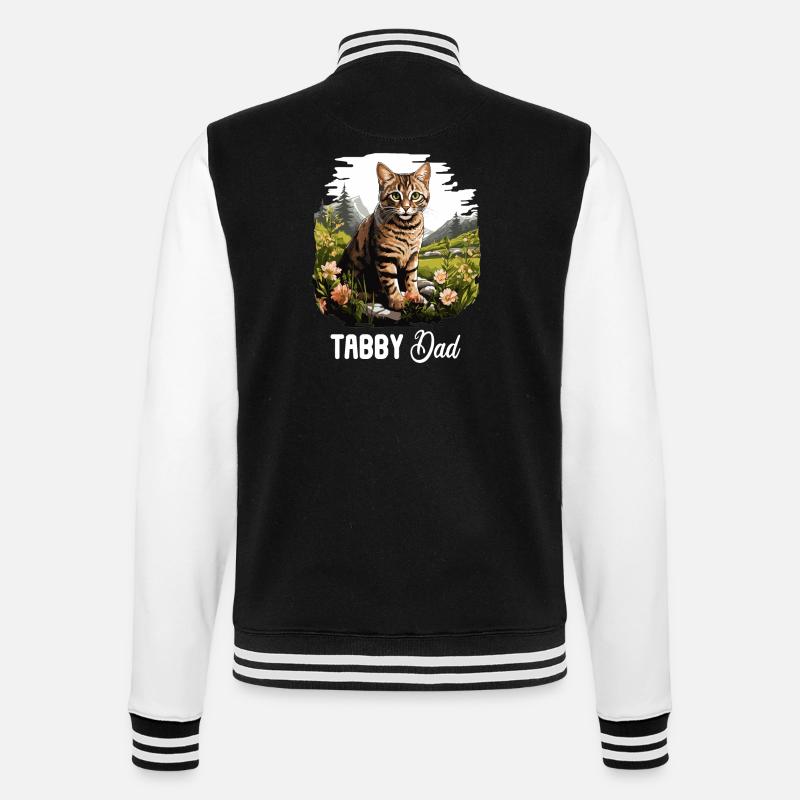 Tabby Kitten Tabby Cat - College Sweat Jacket - black/white