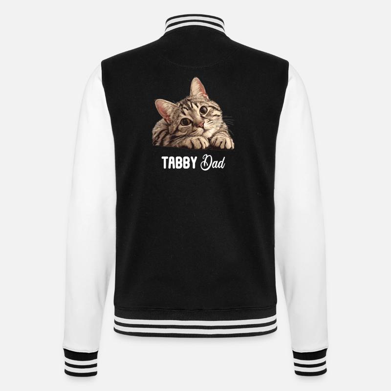 Tabby Kitten Tabby Cat - College Sweat Jacket - black/white