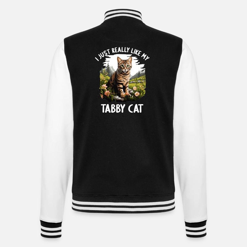 Tabby Kitten Tabby Cat - College Sweat Jacket - black/white