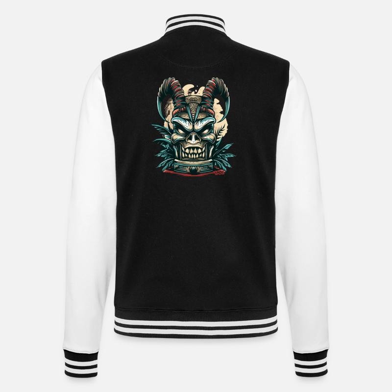 Hawaii Devil's Tiki - College Sweat Jacket - black/white