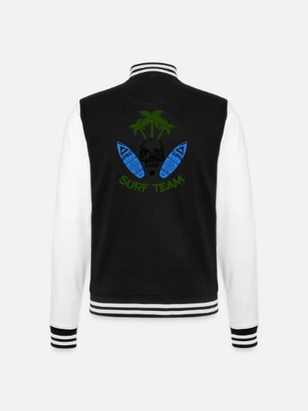 Surf Team - College Sweat Jacket - black/white