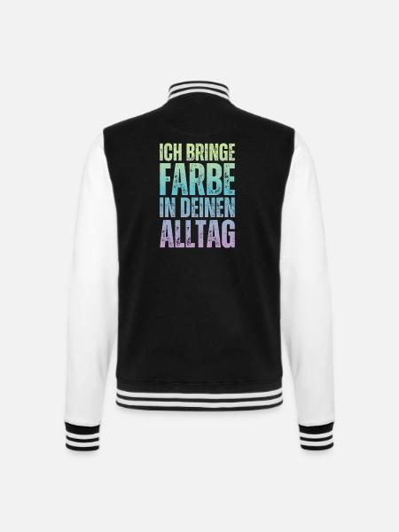 Ich Bringe Farbe Maler Papa Lackierer - College-Sweatjacke - Schwarz/Weiß