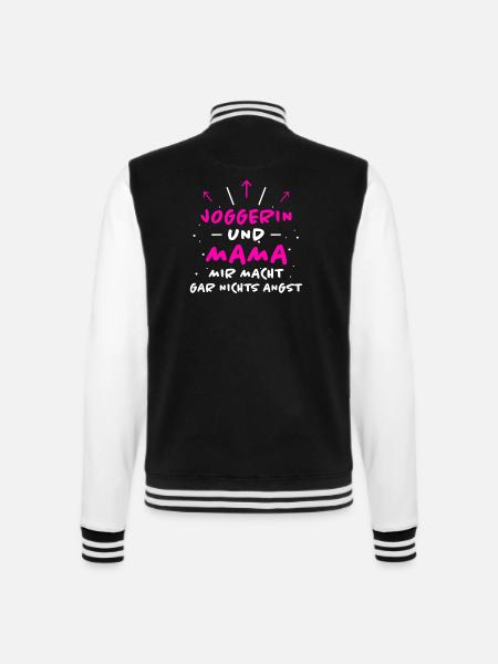 Joggerin Spruch Laufen Joggen Joggerin Geschenk - College-Sweatjacke - Schwarz/Weiß