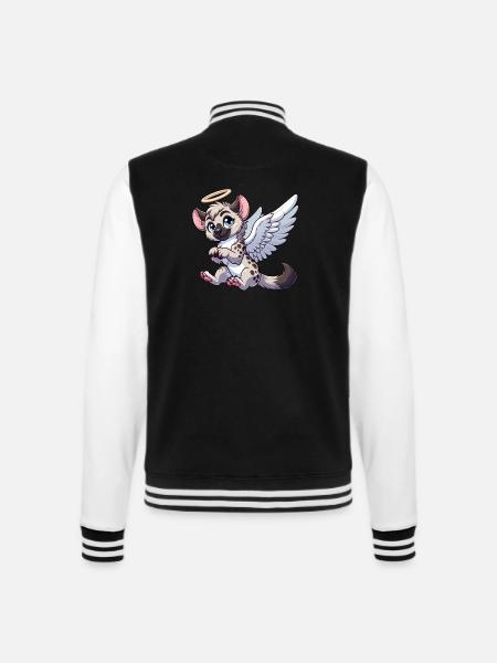 Hyäne Engel Flügel Heiligenschein - College-Sweatjacke - Schwarz/Weiß
