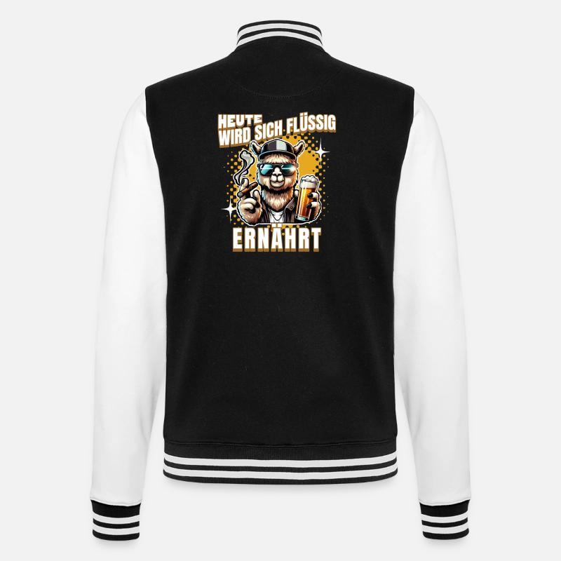 Heute Wird Sich Flüssig Ernährt - College-Sweatjacke - Schwarz/Weiß