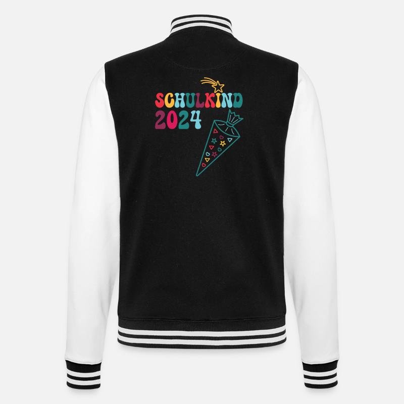 Schulanfang Einschulung Schulkind 2024 - College-Sweatjacke - Schwarz/Weiß
