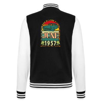 Juni 1957 Geburtstagsgeschenk. Juni 1957 Juni 1957 - College-Sweatjacke - Schwarz/Weiß - Hinten - Marisol (170cm)
