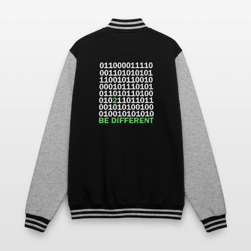 Binary Code Be Different College Sweat Jacket