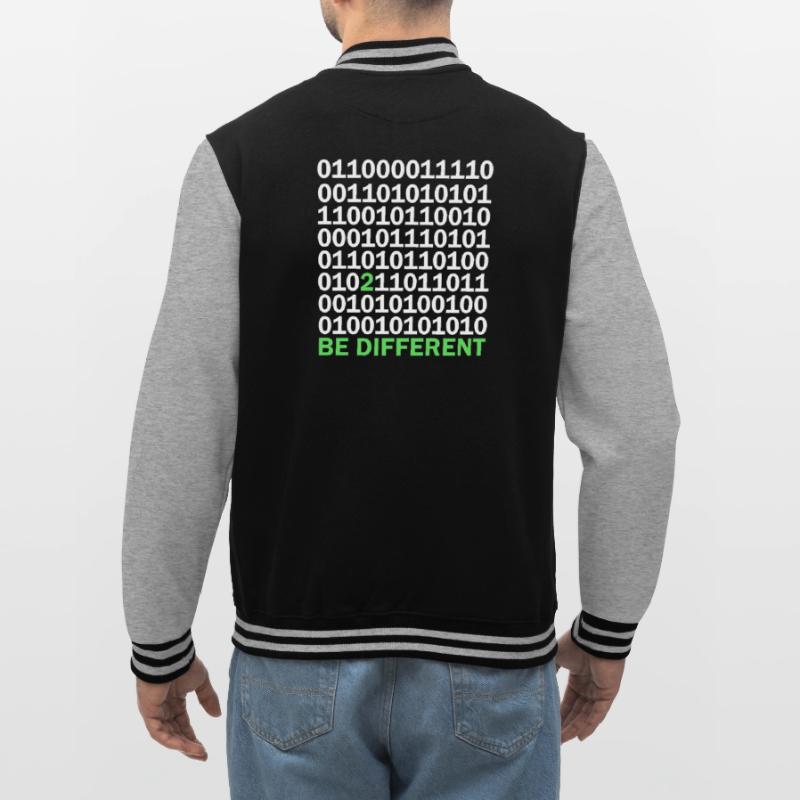 Binary Code Be Different College Sweat Jacket