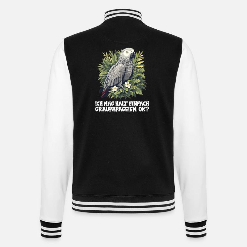 Perroquets gris d’Afrique - Veste Teddy - noir/blanc